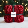 thumbnail image 2 of Chunky Knit Weighted Throw Blanket - Handwoven, Soft & Breathable, Calming, and Better Sleep, Small, 38 x 75 inches, 14 lbs, 2 of 11