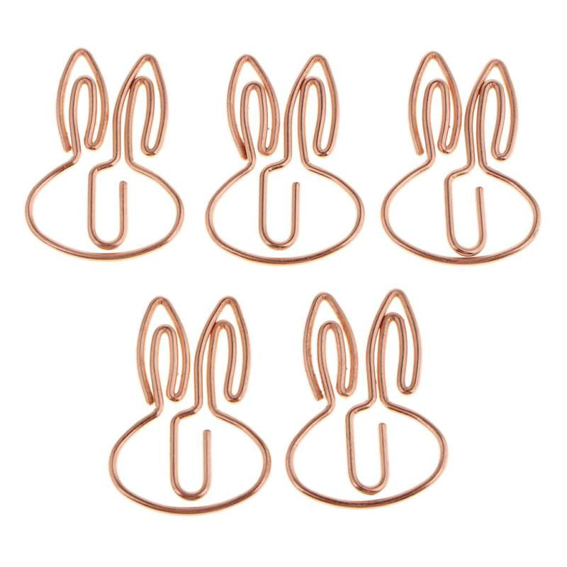 5pcs Cute Paper Clip Rabbit Bookmark Page Clips Office Clip Stationery Gifts 