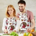 thumbnail image 3 of White Christmas Santa and Character Apron-Garden Aprons for Women with Pockets-Cotton Linen Waterproof Kitchen Cooking Gardening Aprons Adjustable for Kitchen,Cooking,BBQ and Salon 32"x27", 3 of 7