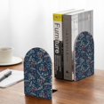 thumbnail image 5 of KLL Merry Christmas Winter Leaves Snowflakes Print Wood Book Ends for Shelves,1 Pair Wood Bookends Book Holder Stand Decorative, Book Stoppers for Heavy Duty Books CD File Video Games, 5 of 8