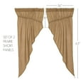 thumbnail image 6 of VHC Brands Farmhouse 63"x36"x18" Prairie Panel Pair Tan Rod Ties Window Curtains, 6 of 7