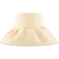 thumbnail image 5 of PIKADINGNIS Women Sun Hat Lace Summer Beach Cap Fashion Pearl Foldable Visor Floppy Hats Wide Brim with Bowknot Bucket Cap, 5 of 6