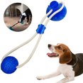 thumbnail image 1 of Juguete multifunción para morder Molar para mascotas, limpieza de dientes, elasticidad segura, suave para perros, cachorros, juguetes de cuerda para perros (azul), 1 of 5