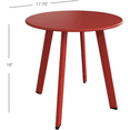 thumbnail image 7 of LIFERECORD Small Side Table – Indoor & Outdoor Steel Powder Coated Round Patio Table with Square Legs for Patio, Living Room, Bedroom, Red, 7 of 7