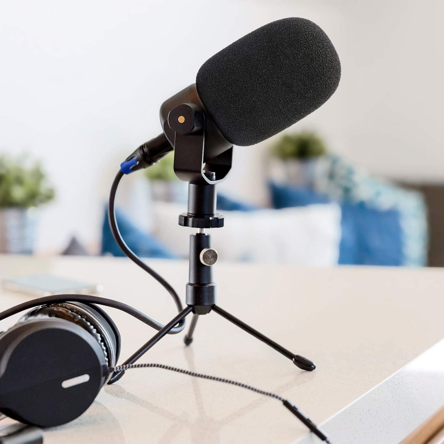PodMic Pop Filter Foam Cover - Mic Windscreen Wind Cover Customized for Rode PodMic Podcasting Microphone to Blocks Out Plosives（2Pcs）