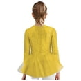 thumbnail image 4 of TSSOE Kids Girls Magician Outfit Long Sleeve Sequin Bodysuit Tulle Skirted Dress Jazz Dance Outfit With Hat Yellow 14, 4 of 7
