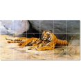 thumbnail image 1 of Ceramic Tile Mural-Wilhelm Kuhnert Animals Painting 72. 72" w x 36" h using (18) 12 x 12 ceramic tiles, 1 of 3