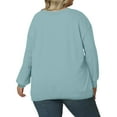 thumbnail image 4 of Plus Size Sweatshirt for Women Oversized Crewneck Long Sleeve Pullover Tops Solid Color for Casual Loungewear,Light Blue,L, 4 of 4