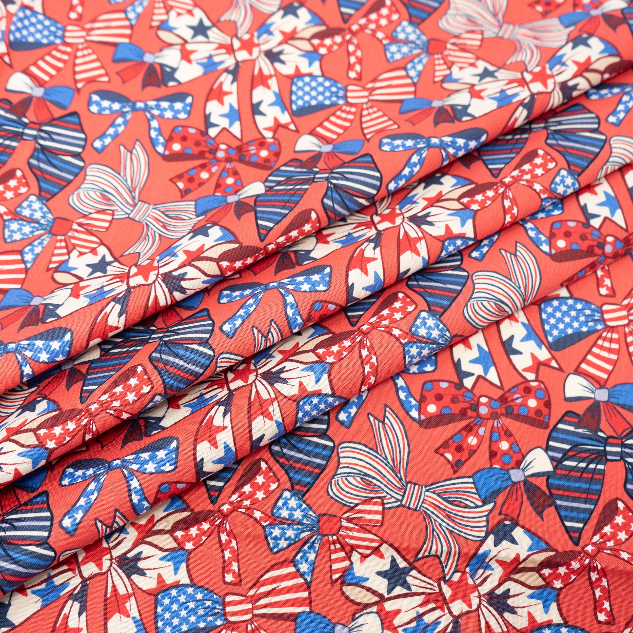 Singer, 100% Cotton, Usa Ribbons, Cut by Yard