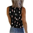 thumbnail image 4 of ALLLIST Womens Spring Tops Black Crew Neck Floral Ribbed Sleeveless Tank Tops Tank Tops Women L, 4 of 7