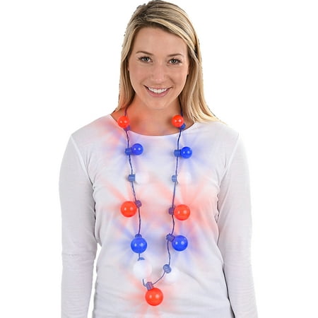 Independence Day Light Up Large Ball Necklace Costume Accessory