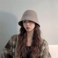thumbnail image 3 of grey Womens Warm Wool Cloche Hat Solid Winter Bucket Hats excellent workmanship, classic look,easy to carry and storage(M), 3 of 5