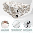 thumbnail image 4 of Full Quilt Set 78''x90'', Khaki Flower Lightweight Bedspread Coverlet Set with 2 Pillow Shams, Vintage Farmhouse Boho Leaf Spring Plant Breathable All Season Quilt Bedding for Bedroom/Guest Room, 4 of 9