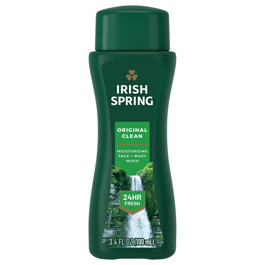 Irish Spring Body Wash for Men, Original Clean Body Wash, Travel Size, 3.4 Oz