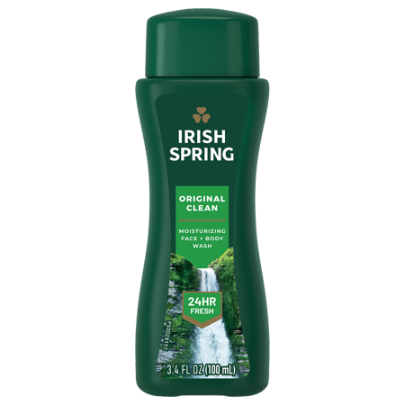 Irish Spring Body Wash for Men, Original Clean Body Wash, Travel Size, 3.4 Oz