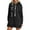 Black, variant on Women's Casual Long Sleeve Hooded Sweatshirt – Solid Color Loose Fit Lightweight Pullover with Pocket for Everyday Fall Winter Wear 2025