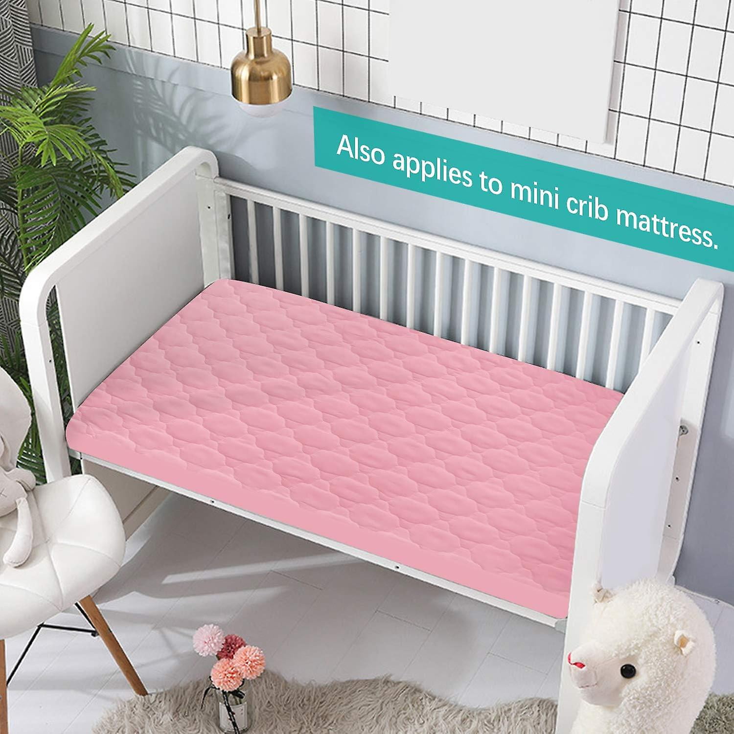 Sheet For Pack N Play Quilted 2 Pack 39 X 27 Waterproof Mini Crib Mattress Pad Protector Premium Playard playpen Mattress Sheet Cover Pink