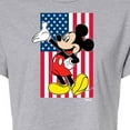 thumbnail image 3 of Disney - Mickey Flag - Juniors Cropped Cotton Blend T-Shirt, 3 of 5
