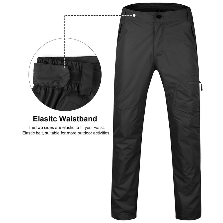 SWISSWELL Men's Rain Pants Waterproof Lightweight Breathable Rain Over  Pants Windproof Outdoor Pants for Hiking Fishing Black XXL 
