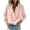 Pink, variant on SDNall Women‘s V-Neck Button Down Shirt, Long Sleeve Stretchy Casual Top with 5% Spandex