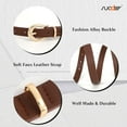 thumbnail image 5 of 2 Pack Women Skinny Belt Thin Waist Belt with Fashion Gold Buckle for Pants Jeans Dresses, 5 of 9