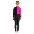 thumbnail image 2 of Alvivi Girls Sparkle Full Body Unitard Gymnastics Dance Leotard Long Sleeve Turtleneck Jumpsuit Hot Pink 16, 2 of 7