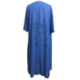 thumbnail image 3 of Robe T-Shirt pour Femmes Manches Courtes Robe Décontractée Imprimée Col Rond Manches Ceinture Robes Manches Mi-Longues Vêtements Adultes Femme Bleu Taille G, 3 of 5