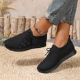 thumbnail image 4 of Pandaie Slip on Sneakers Women Walking Shoes Side Lace up Tennis Lightweight Breathable Mesh Nurse Orthopedic Workout Gym Sport Shoes (Black,6), 4 of 7