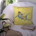 thumbnail image 3 of Blue Marlin on Yellow Fabric Decorative Pillow, 3 of 4