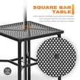 thumbnail image 5 of Nuu Garden Outdoor Height Bar Table, 28" Square Patio Bistro Table with 1.57" Umbrella Hole and Mesh Metal Tabletop, Powder-Coated Metal Outside Furniture, Black with Gold Spekles, 5 of 5