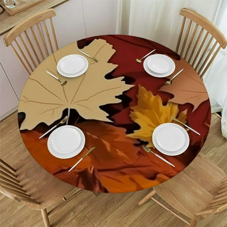 

HAOXIT Spring Fitted Round Tablecloth Table Cloth with Wipe Clean Table Cover for Indoor Outdoor 38-42