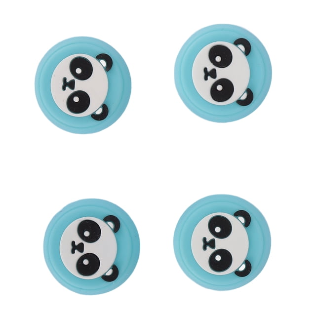 Poignée de Pouce en Silicone, 4 Pcs Poignée de Pouce à Thème Panda pour Manette Noir, Bleu, Rose