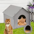 thumbnail image 1 of Casa para gatos exterior refugio gatos exteriores refugio invierno impermeable portátil con cojín material duradero adecuada para jardín porche comuni Estera de ratán simulado, 1 of 8
