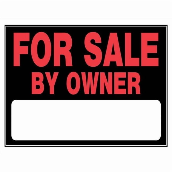 15 x 19 in. Red & Black Plastic for Sale by Owner Sign
