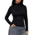 thumbnail image 2 of jjayotai Women's Turtleneck Long Sleeve Shirts Slim Fit Tops | Soft Layering Undershirt Casual Basic Tee Fall Winter Tops, Lightweight Base Layer, 2 of 6