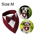thumbnail image 2 of Bandana de boda para perro, collar para perro con pajarita, disfraz de cumpleaños, esmoquin ajustable para fiesta de mascotas, rayas rojas, 2 of 5