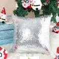 thumbnail image 5 of PiccoCasa 18"x18" Decorative Cushion Cover Sparkling Sequin Throw Pillowcase, Silver, 5 of 8
