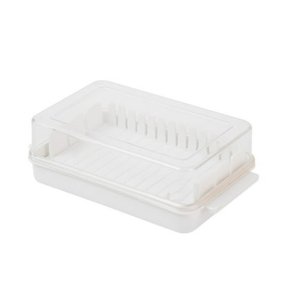 Butter Dish with Lid for Countertop Plastic Butter Keeper and Cutting Slot for Dividing and Storing Butter Container