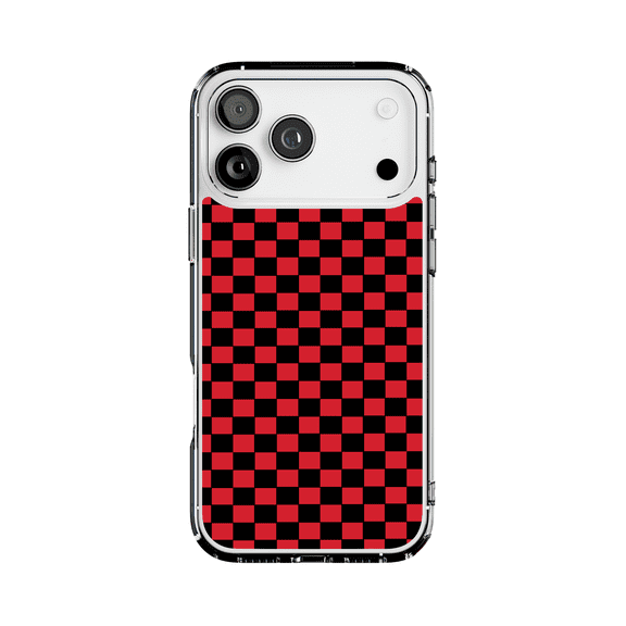 DistinctInk MagSafe Clear Case for Apple iPhone 17 Pro Max (6.9" Screen) - Geometric Checkered Pattern - Raised Bezel Screen Guard