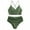 Green, variant on Swimsuits for Women,Women Crisscross Back Solid High Waist Rib Bikini Set Two Piece Swimsuit Green XL(XL)