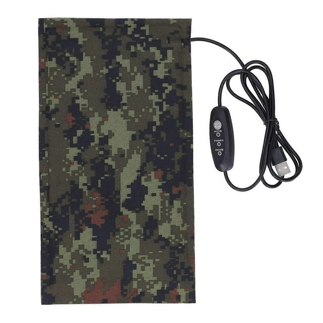 Chauffe-tissu électrique en fibre de carbone, 3 vitesses, alimentation USB, 5 V CC, coussin chauffant pour vêtements, 20 x 25 cm