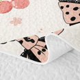 thumbnail image 5 of Erosebridal Leopard Bow Heart Print Twin Quilt Set for Girls, Cheetah Animal Spots Love Twin Coverlet Set, 2 Pieces 1 Bedspread and 1 Pillowcase, 5 of 7