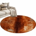 thumbnail image 2 of Burnt Orange Round Area Rug 3.3 FT,Non Slip Small Entryway Kitchen Mat,Retro Oil Painting Modern Abstract Art Aesthetics Washable Soft Circular Rug Door Mat for Bathroom Playroom Kids Room, 2 of 9