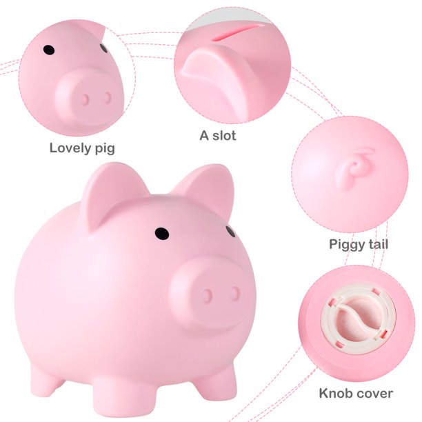 Hucha De Cerdo De Plástico Para Adultos, Hucha Irrompible De Navidad, Hucha De Cerdo, Hucha De Plástico, Caja De Ahorro De Monedas Para Niños Muyoka Hogar