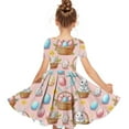 thumbnail image 4 of Easter Dress For Girls Cute Bunny Rabbit Eggs Graphic Short Sleeved Dresses Loose Round Neck Childrens Practice Clothes Dance Dresses Pink 4-5 Years, 4 of 5