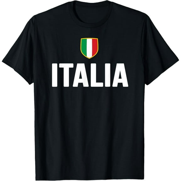 Italia Italian Italy Flag Italiana Gift Italiano Scudetto T-ShirtMen and women, Black T-shirt, size: Extra large
