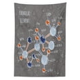 thumbnail image 3 of Ambesonne Grunge Tablecloth Rectangular Table Cover, Formula Science Graphic, 52"x70", Dimgray Orange White, 3 of 4