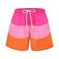 thumbnail image 2 of Odeerbi Family Matching Swimsuits Kids Boys Swim Trunks Quick Dry Board Shorts Summer Swimming Shorts Elastic Waist Beach Shorts Parent-child Printed Beachwear Pink, 2 of 6