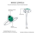 thumbnail image 5 of Rosec Jewels Lab Grown Emerald Teardrop Engagement Ring with Halo - Pear Shape Emerald Diamond Ring - AAAA Quality Certified, 925 Sterling Silver, US 7.00, 5 of 8