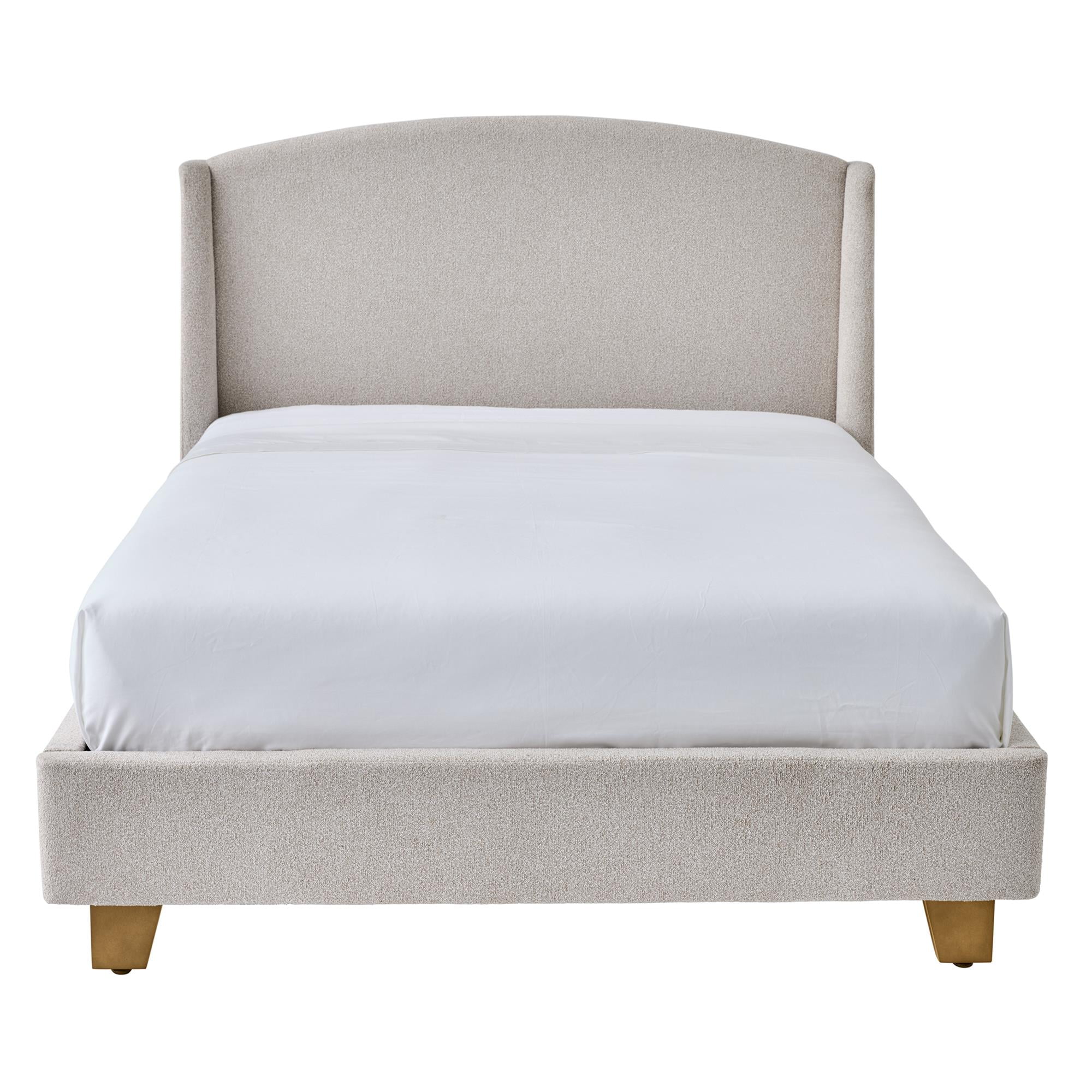 Better Homes & Gardens Windsor Platform Bed with Wingback Headboard, Queen, Wheat Boucle